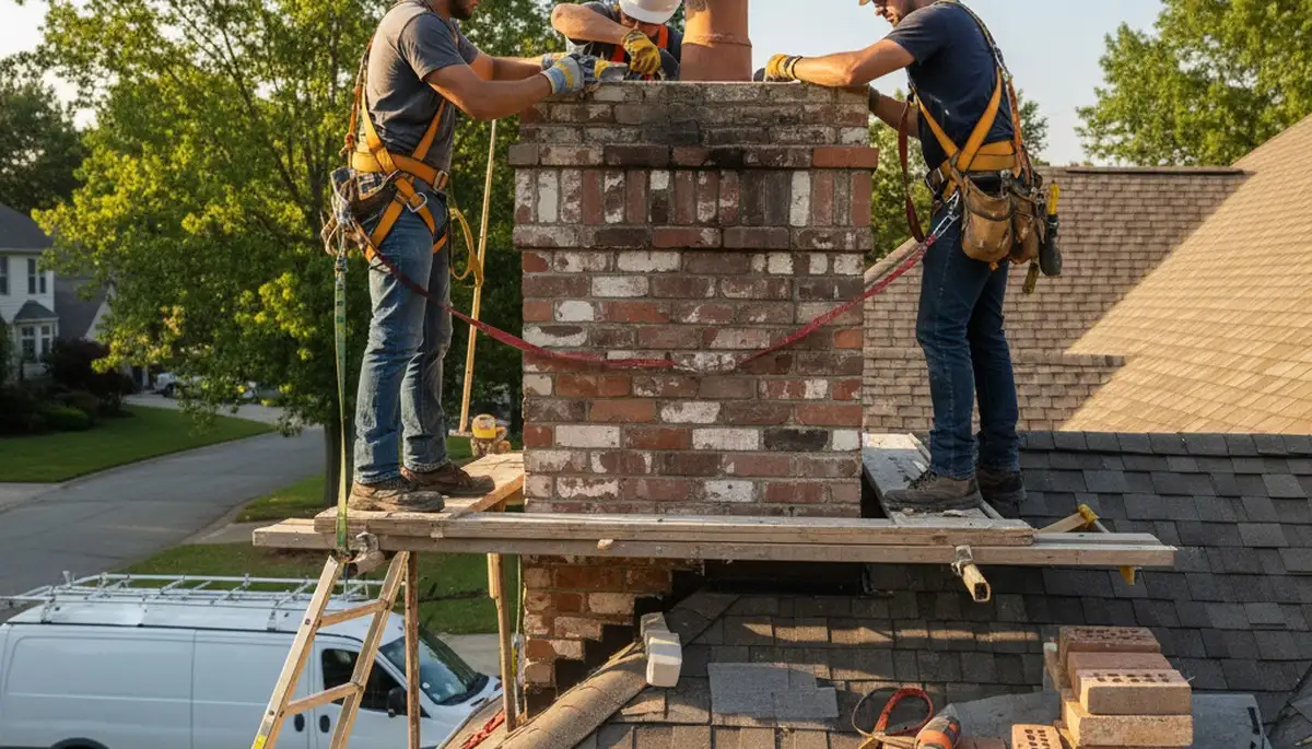 Spokane, WA chimney repair by FX Remodeling & Exteriors for cracked mortar and weather damage
