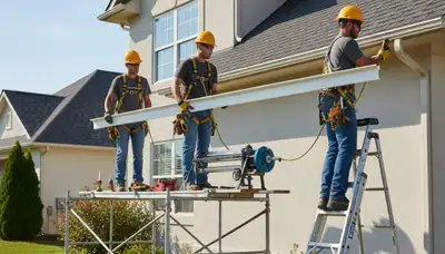 Seamless gutter installation in Spokane, WA for home protection from rain and snowmelt