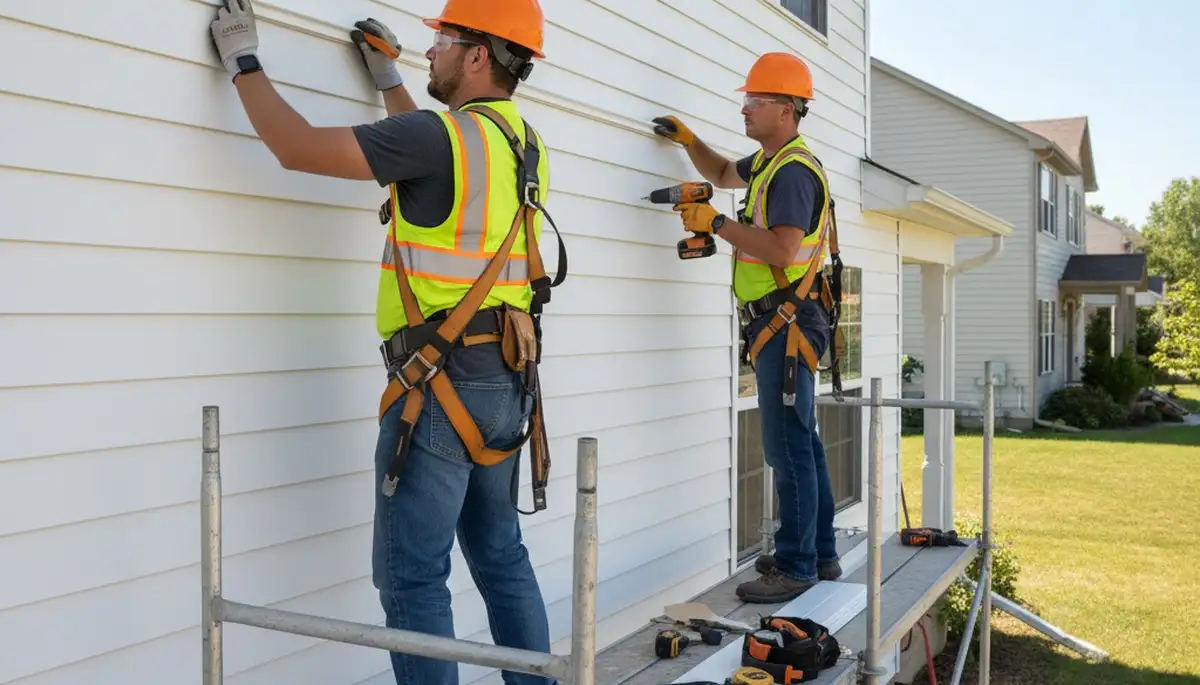 Vinyl siding repair on Spokane, WA home exterior by FX Remodeling & Exteriors